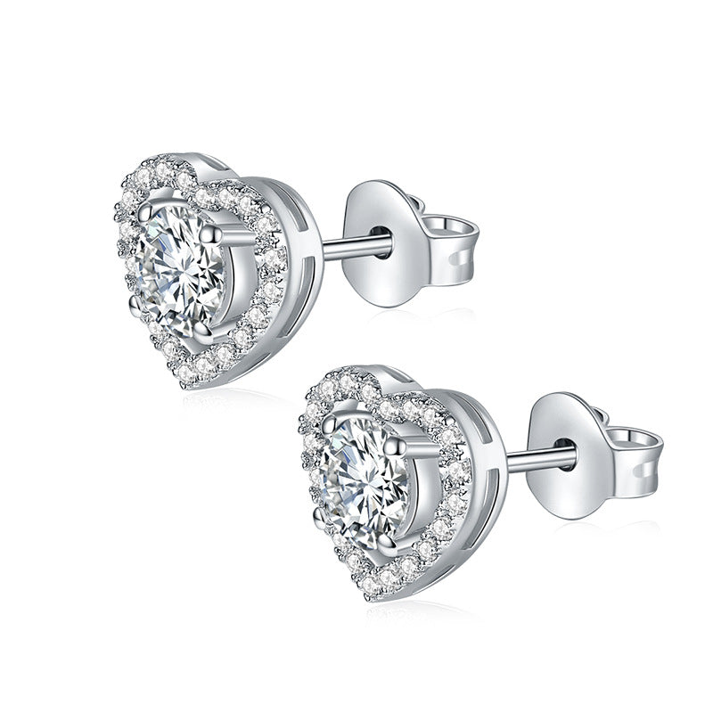 S925 sterling silver D color moissanite earrings