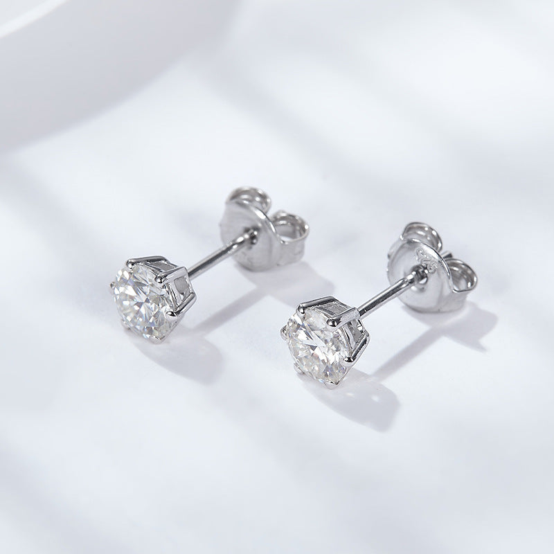 One carat pure silver s925 moissanite ear hook pendant