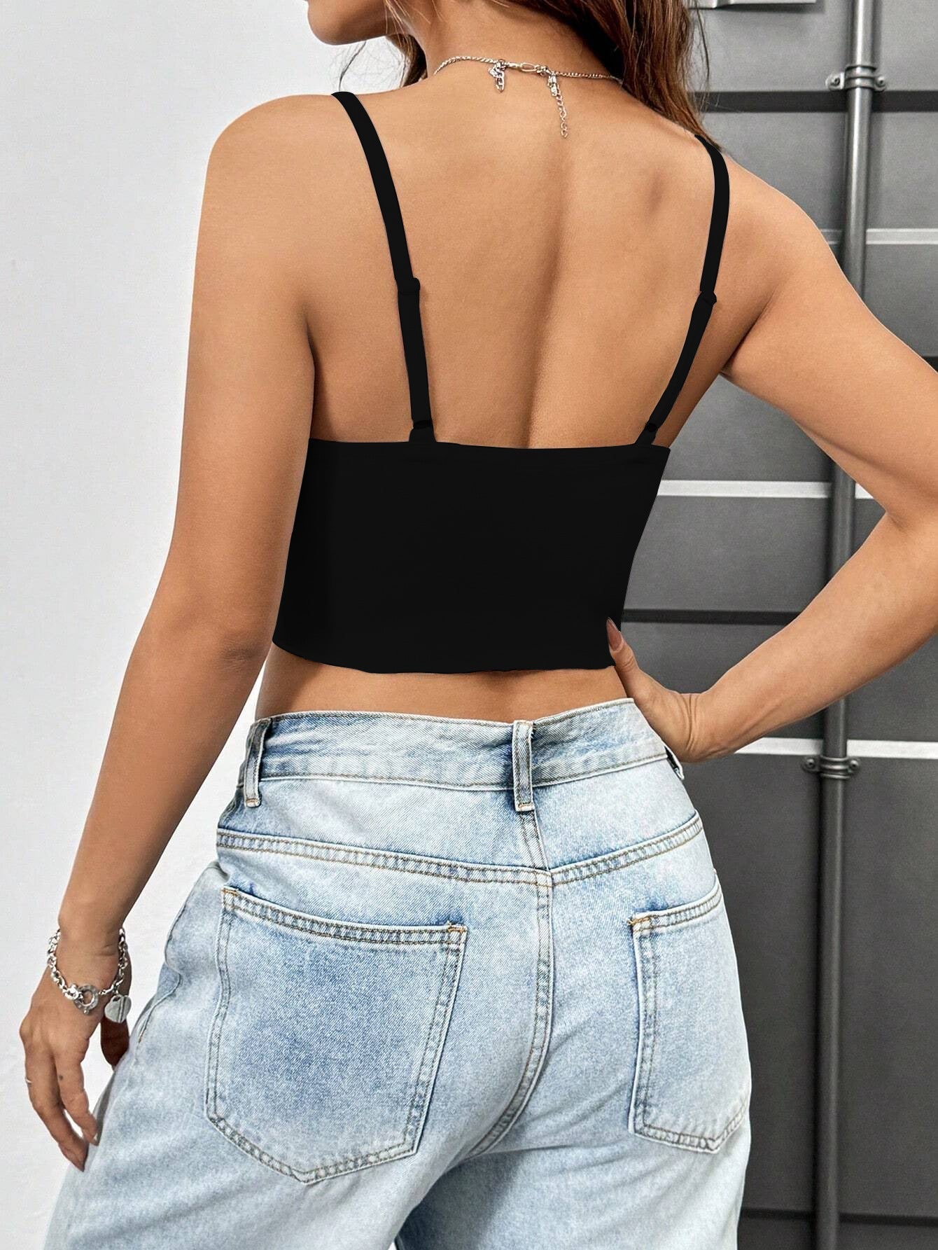 2025 women's clothing hot style sexy hot girl design slimming slit slimming camisole top