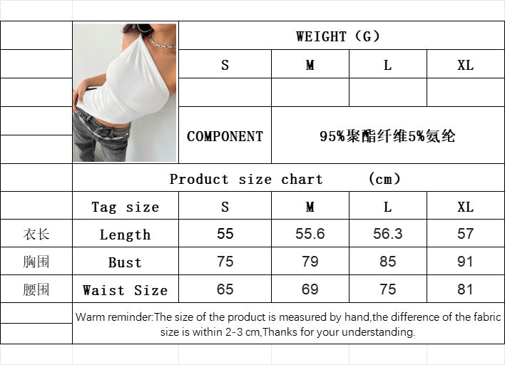 Women's American sweet and spicy vest 2025 spring and summer new irregular hem off-shoulder top