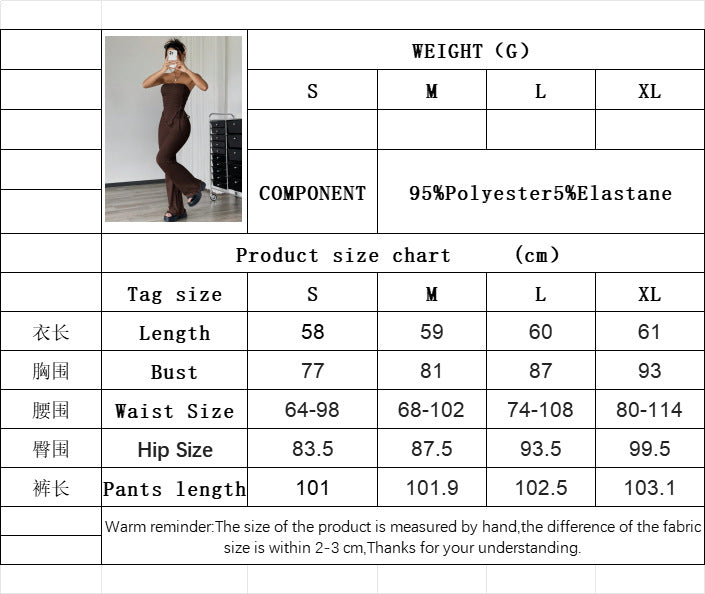 2025 Women's Sexy Street Fashion Set Spring and Summer New Tube Top Trousers Two-piece Set