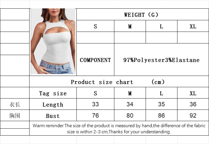 2025 Spring and Summer New European and American Sexy Hollow Sleeveless Vest Slim Fit Reversible Knit Top