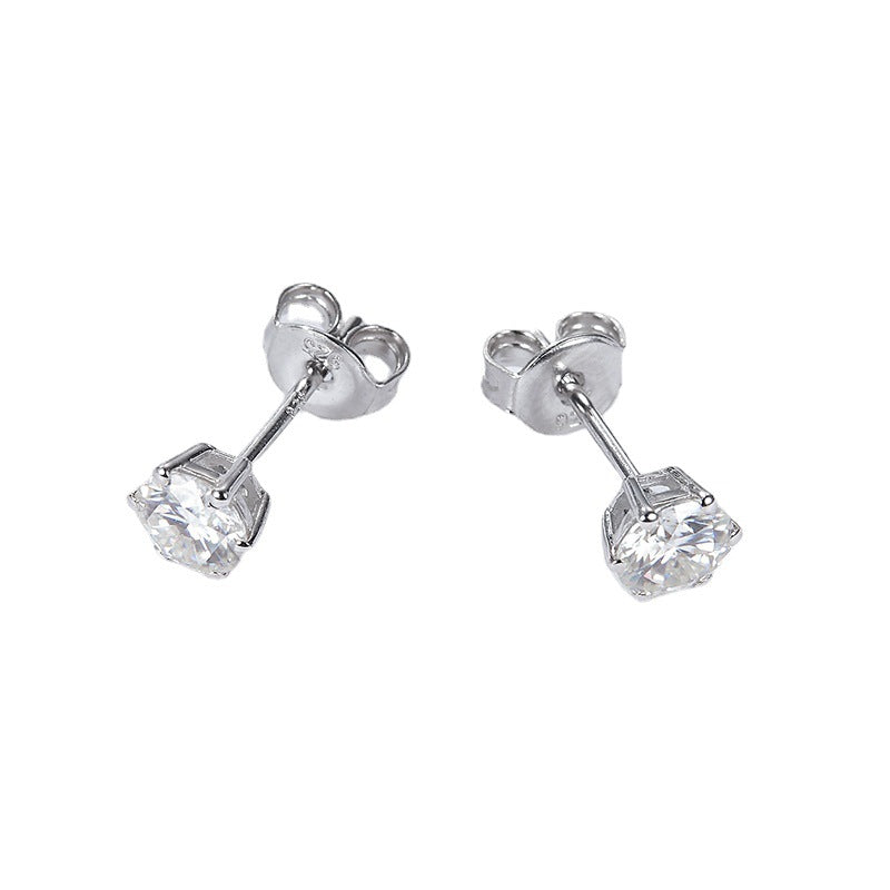 One carat pure silver s925 moissanite ear hook pendant