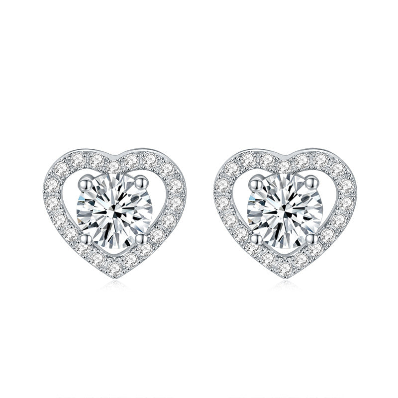 S925 sterling silver D color moissanite earrings