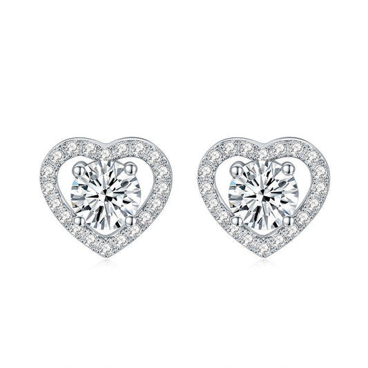 S925 sterling silver D color moissanite earrings