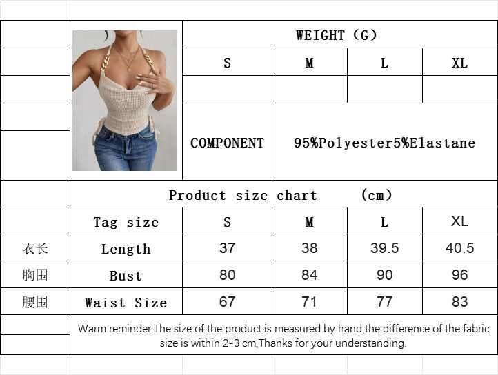 New women's clothing 2025 spring and summer new sexy backless halter neck vest sleeveless short top