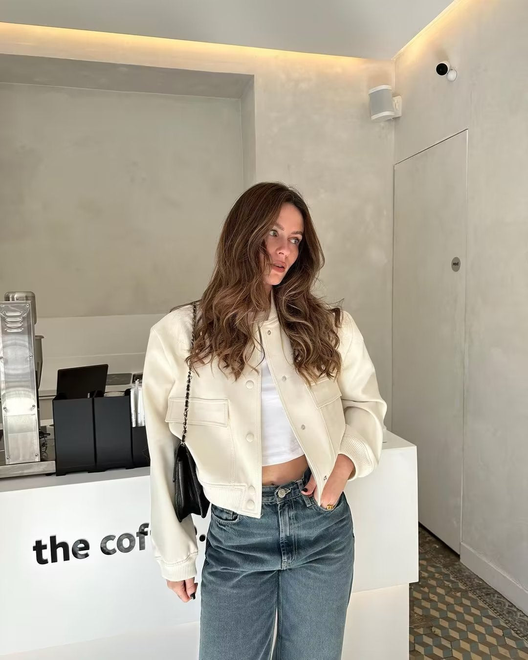 2025 Spring and Autumn New European and American Stand-up Collar Large Pocket Women's Jacket Outerwear