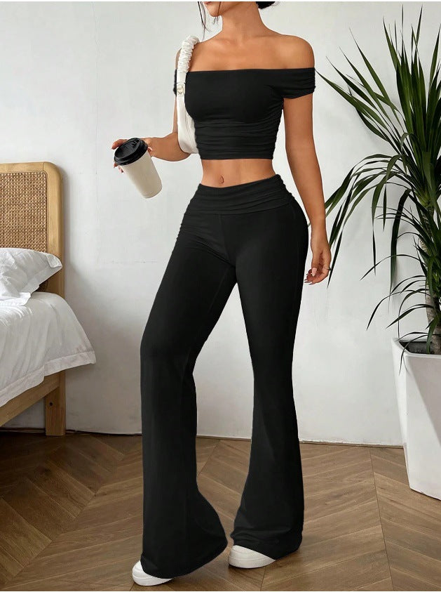Women's  sexy fashion suits 2025 spring and summer new short tops and trousers two-piece suits