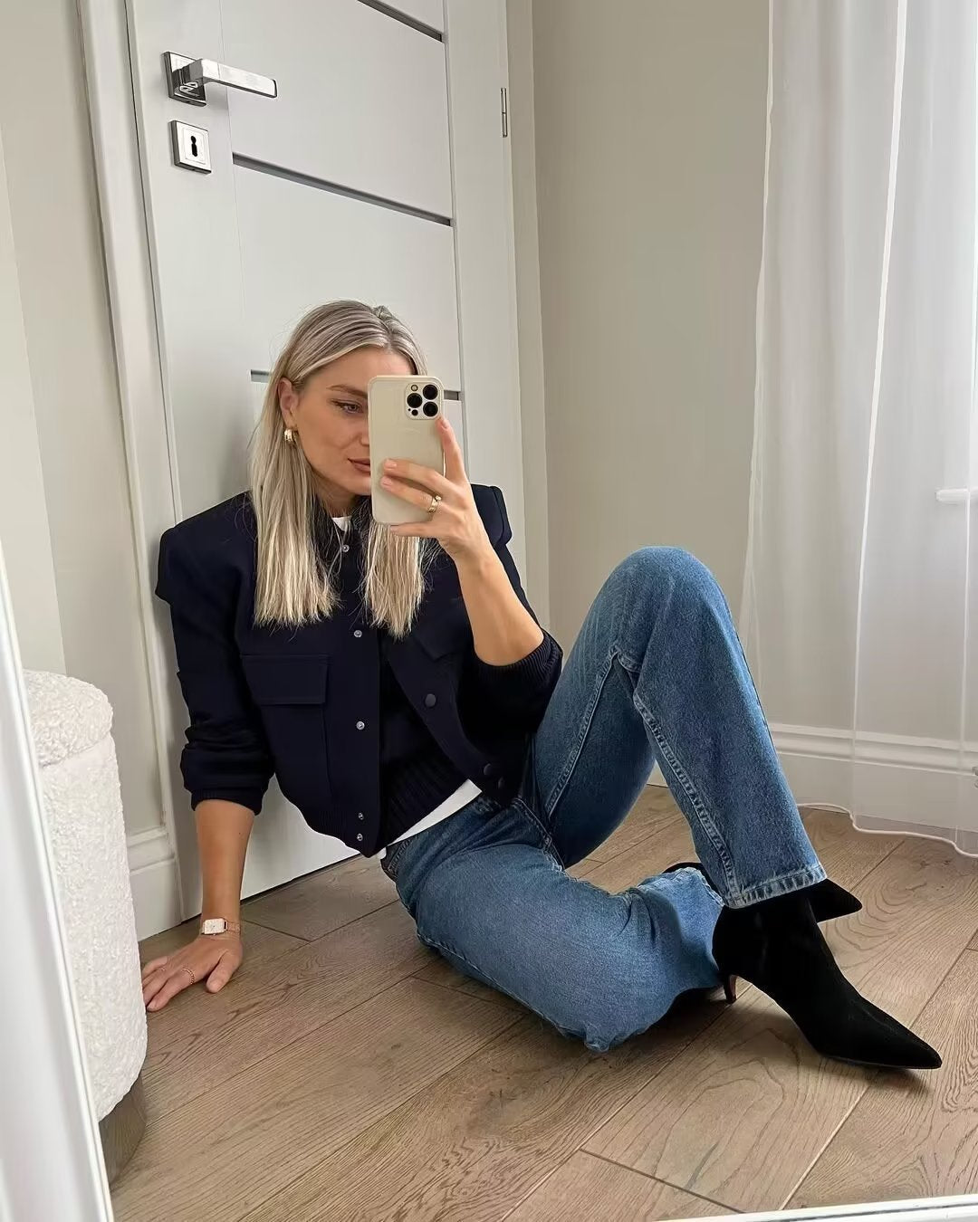 2025 Spring and Autumn New European and American Stand-up Collar Large Pocket Women's Jacket Outerwear