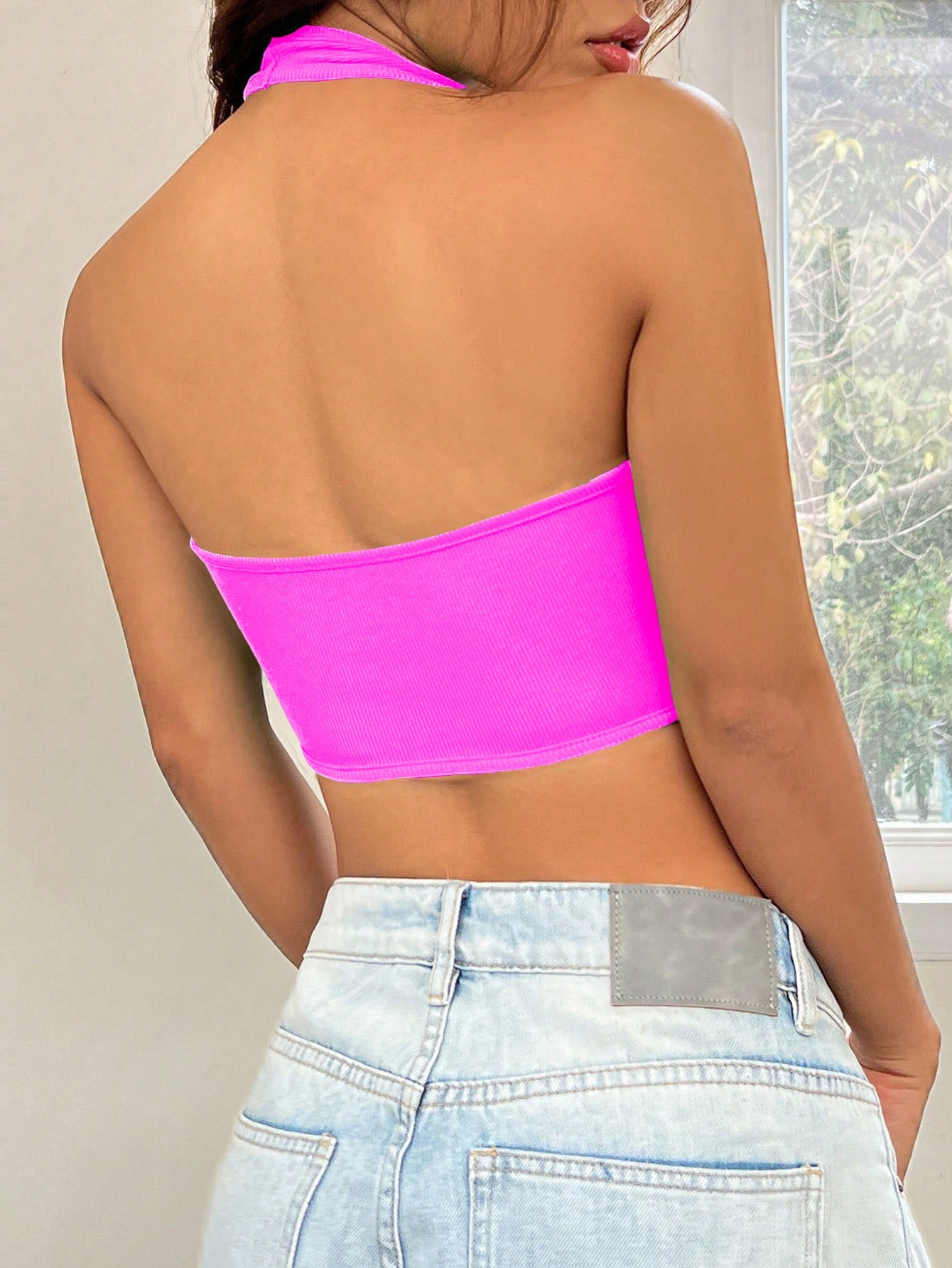 New 2025 women's sexy hot girl fashion halter neck irregular hem vest