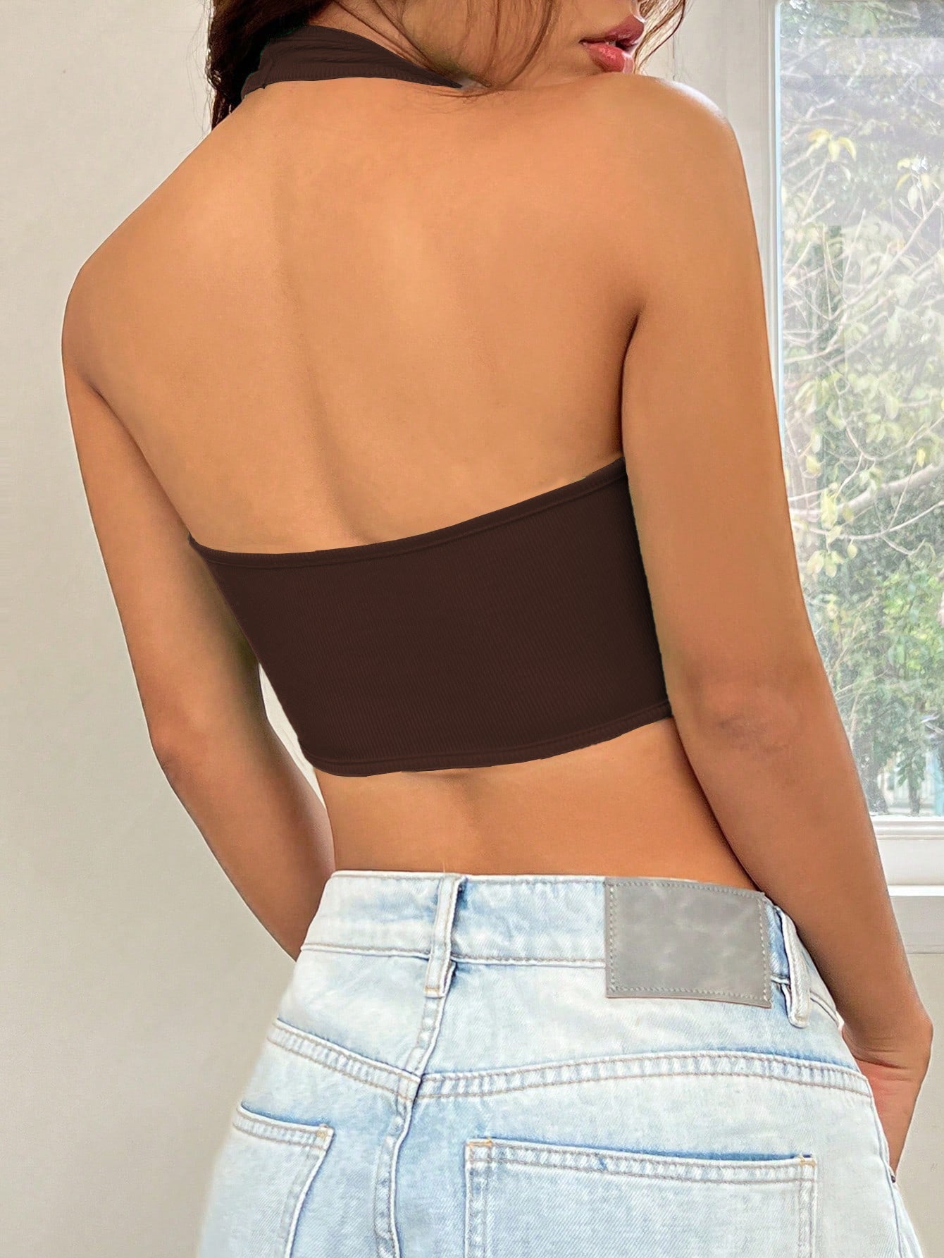 New 2025 women's sexy hot girl fashion halter neck irregular hem vest