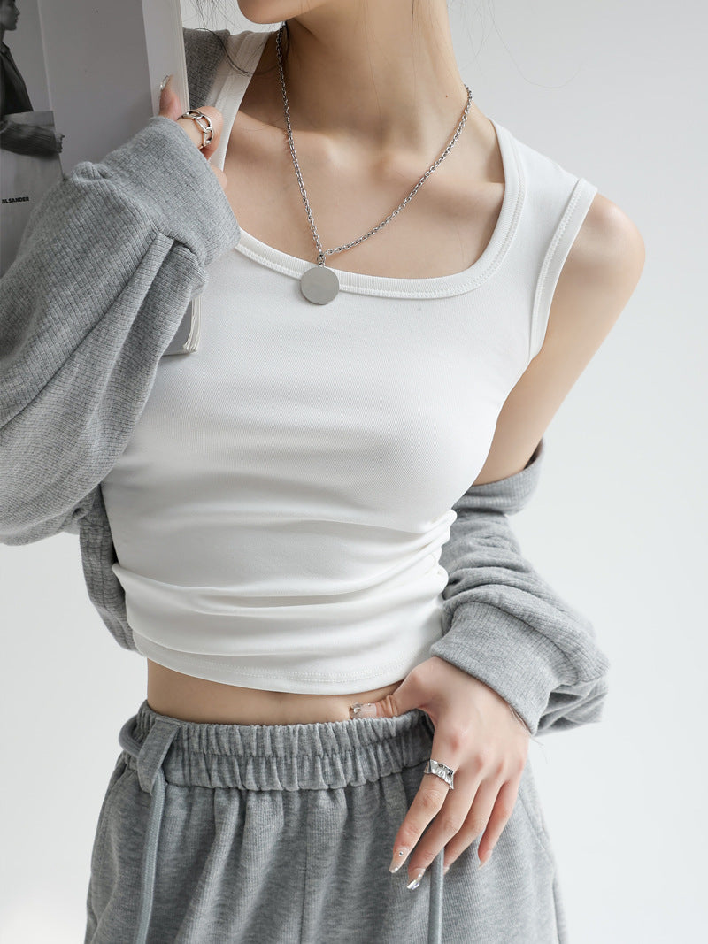 pure cotton small vest suit bottoming sleeveless suspenders ladies tops