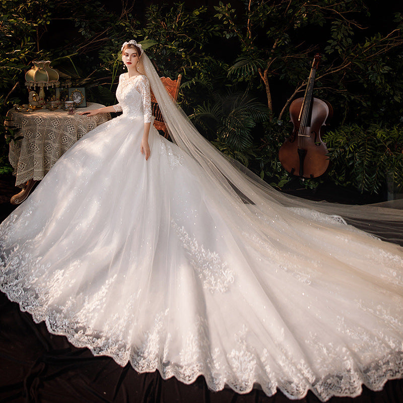 Temperament bride forest style super fairy dreamy French tail simple