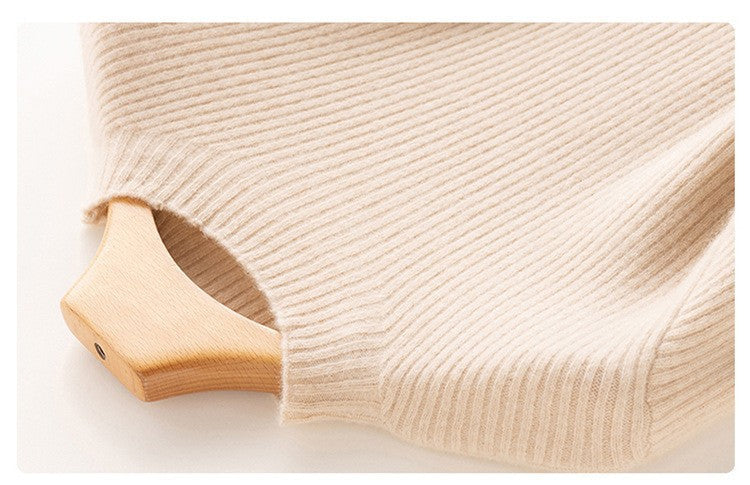 Early autumn half-high collar wool dress women's mid-length sweater over the knee cashmere knitted hip skirt bottoming long skirt