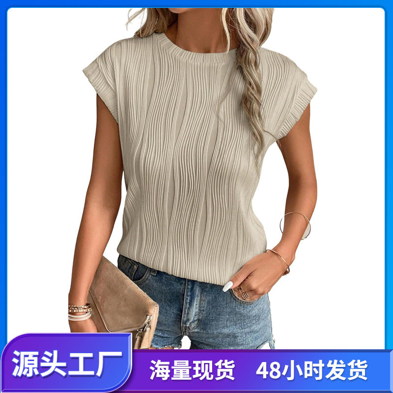 Summer round neck slim fit fashionable T-shirt