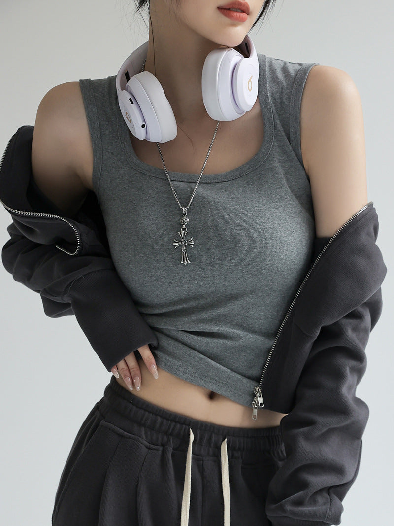 pure cotton small vest suit bottoming sleeveless suspenders ladies tops