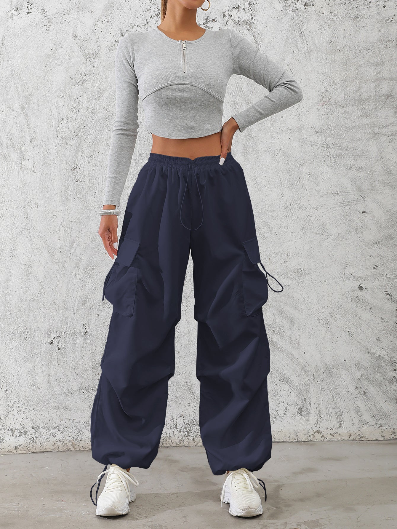 New summer American style drawstring new fashion casual cuffs overalls