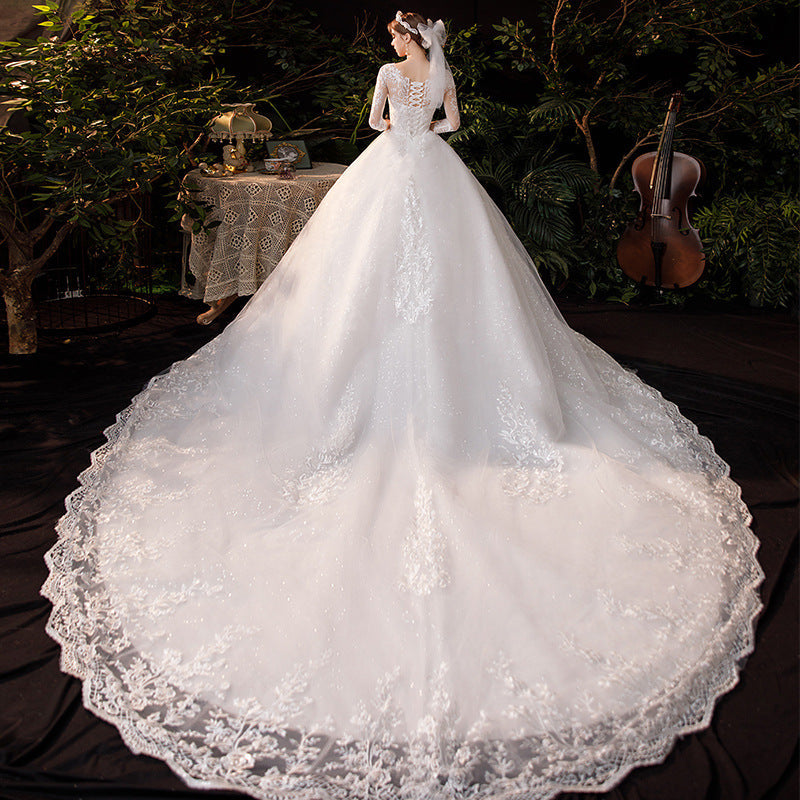 Temperament bride forest style super fairy dreamy French tail simple