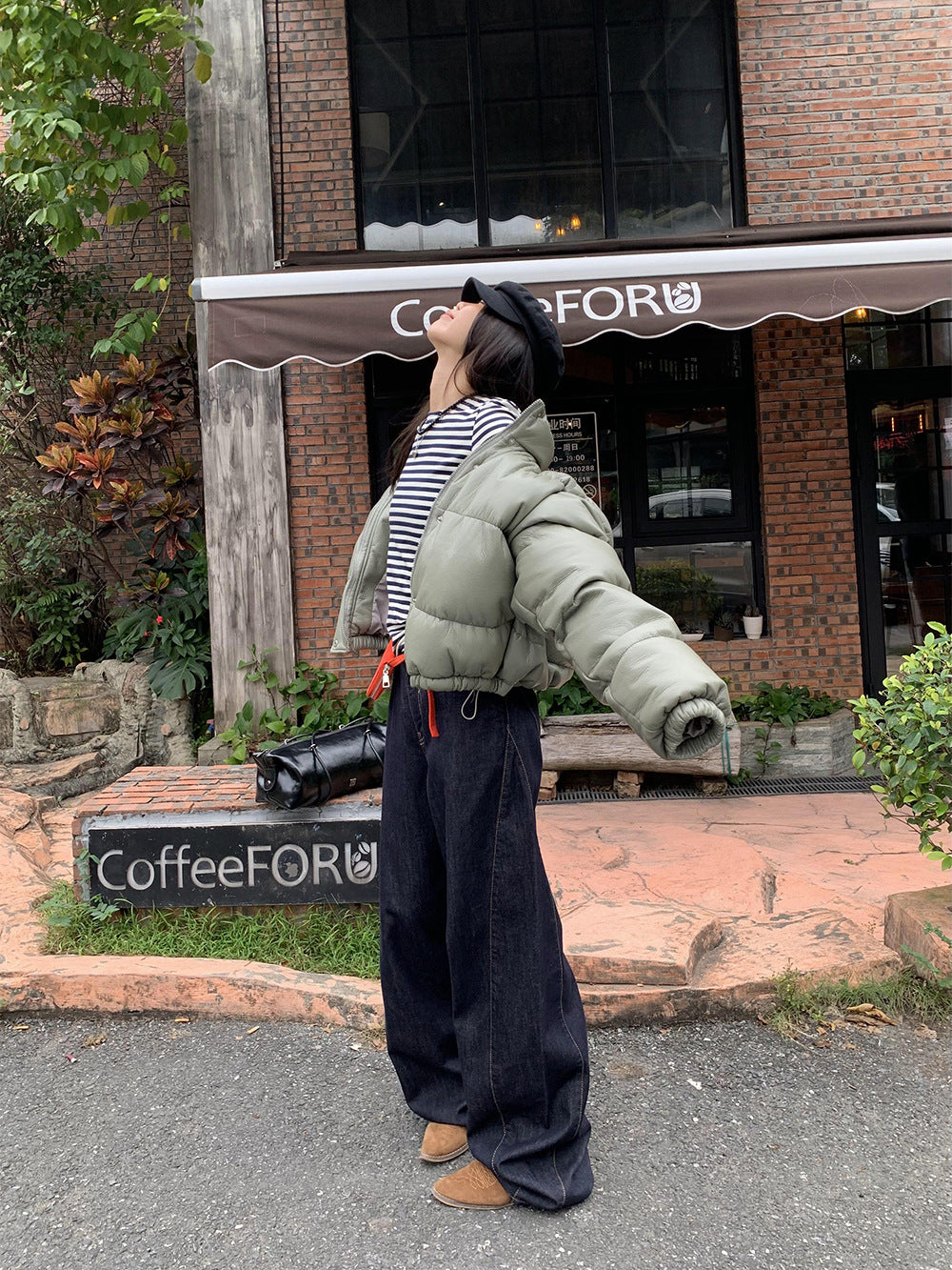 Draped jeans women's high-waisted loose casual wide-leggedPants